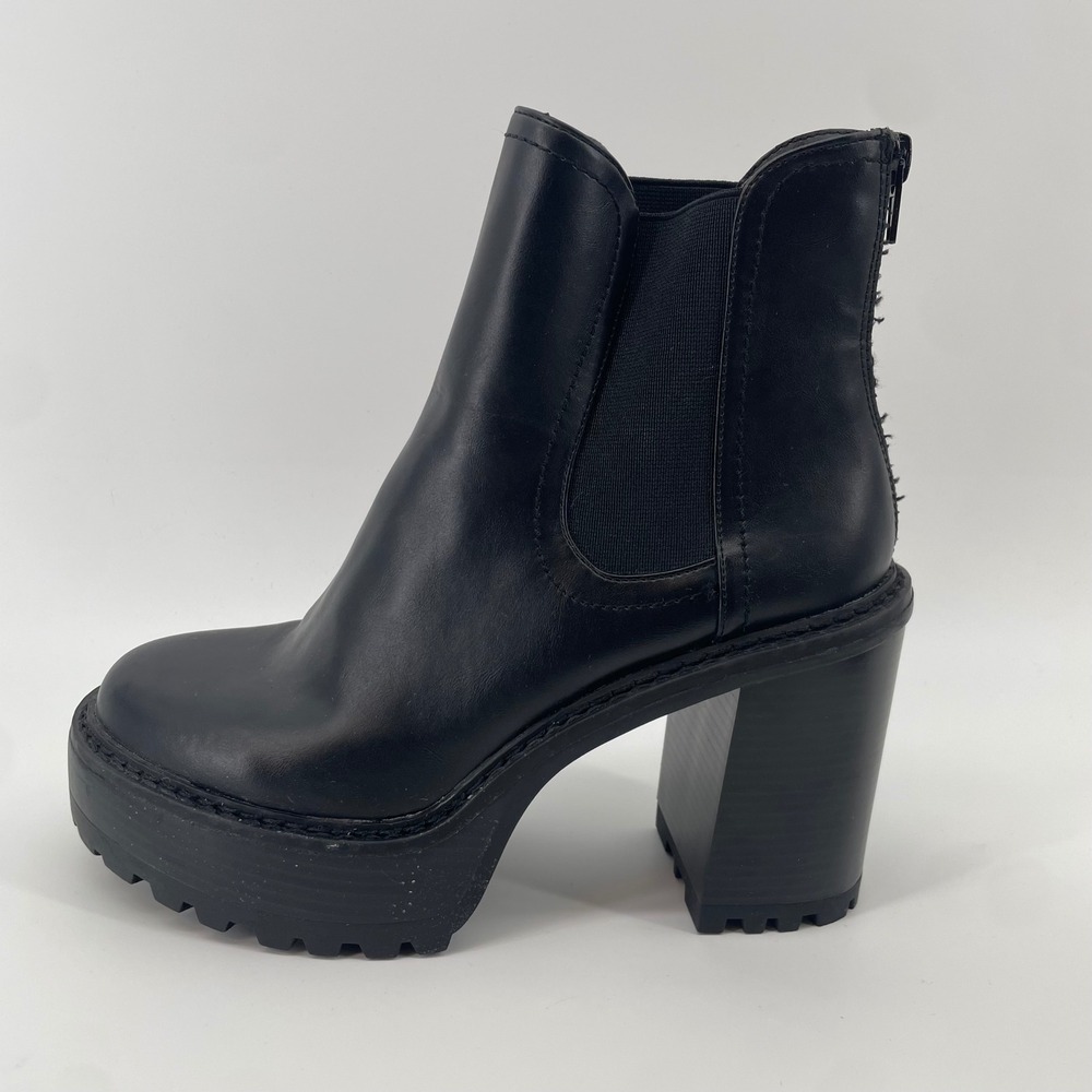 Madden Girl Kamora Ankle Boots Women 8 Black Platform Chunky Heel Lug Sole Edgy